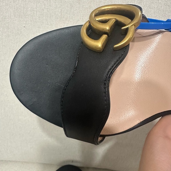 Gucci WOMEN'S Black Heeled SANDAL WITH DOUBLE G size 40 - Picture 6 of 9